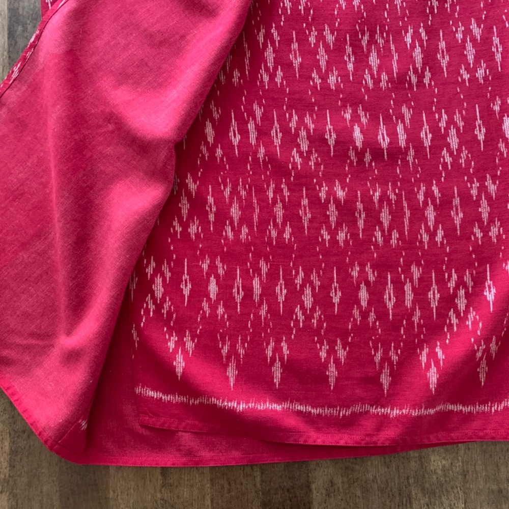Vintage Lauren Ralph Lauren Red Silk Linen Sarong Wrap Skirt Size 6 - Picture 5 of 5
